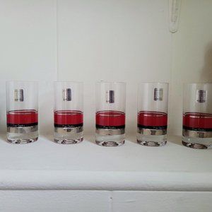 Vintage Pierre Cardin Chrome Glass Tumblers NIB
